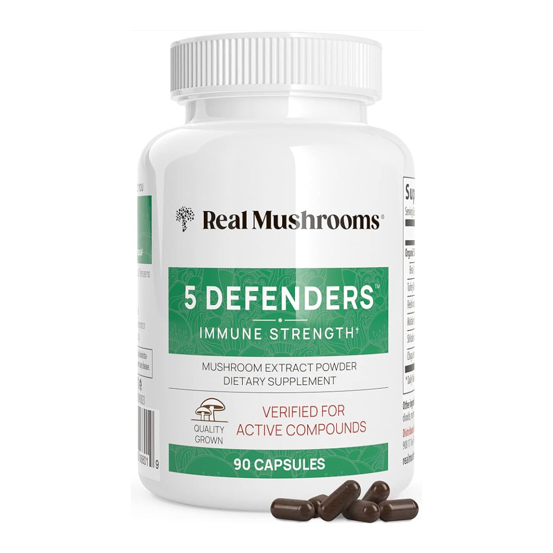 5 Defenders Organic Mushroom Blend Capsules for Pets